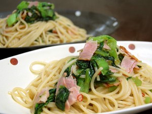 手作りパスタ -高菜&ベーコン-